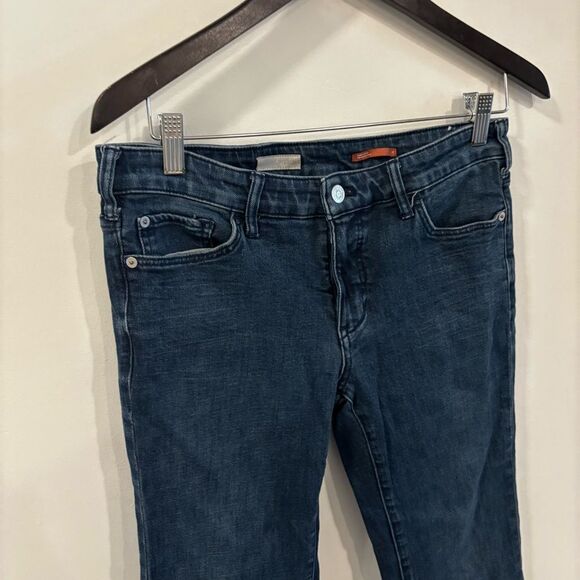 Anthropologie Pilcro Dark Wash Flare Jeans Raw Hem Size 28 - Picture 3 of 12